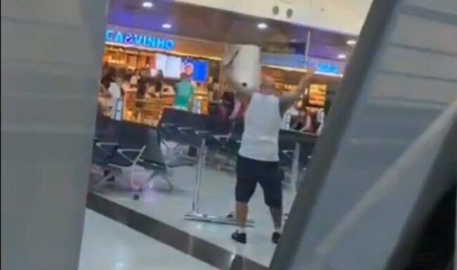 Passageiro embriagado depreda área do aeroporto do recife