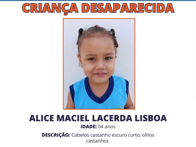Menina autista de 4 anos desaparece em mg; buscas entram no 3º dia