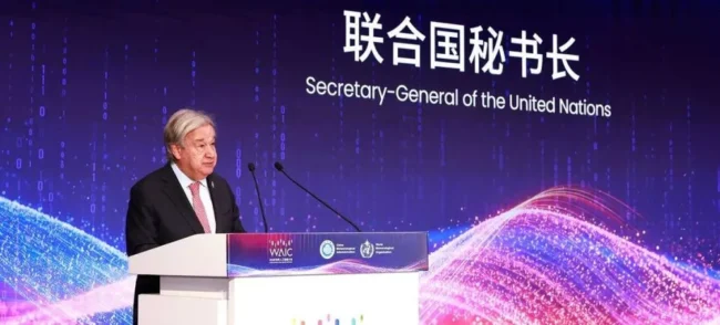 Na china, guterres propõe fundo global para superar desigualdades em ia
