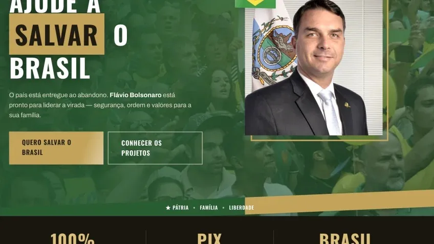 Pl alerta para sites falsos que usam nome de flávio bolsonaro para pedir doações de campanha