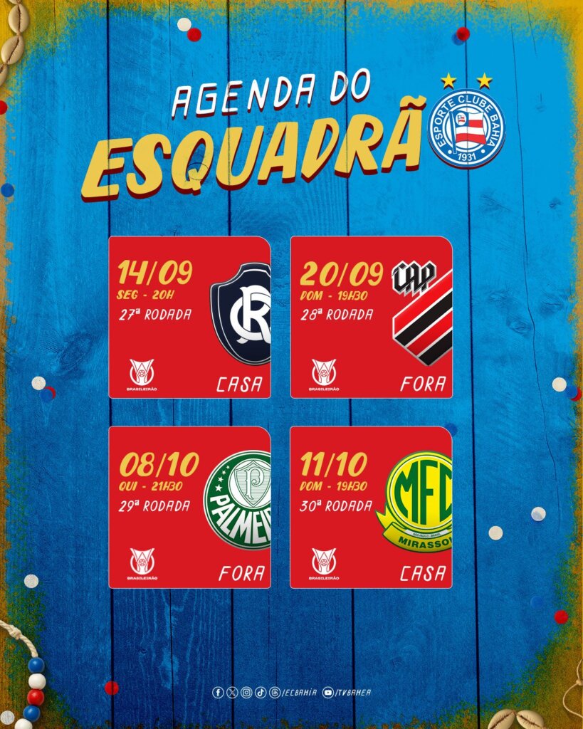 Mais quatro jogos – esporte clube bahia