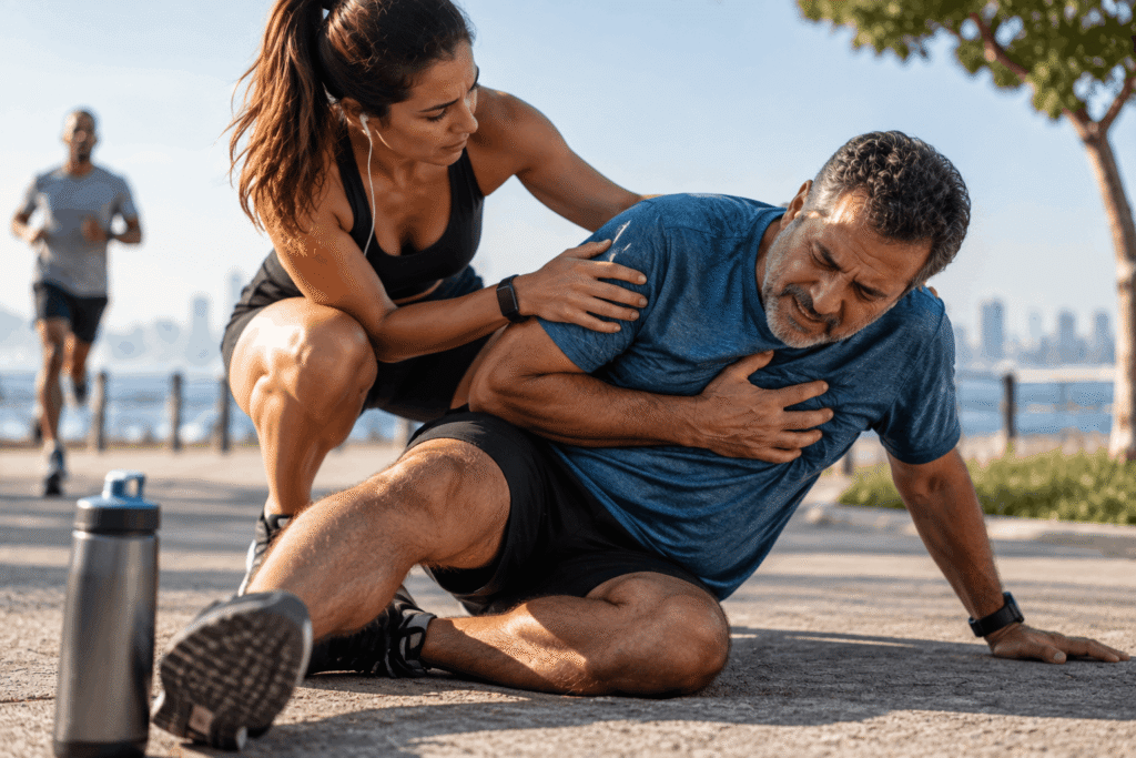 Mal súbito durante exercícios exige atenção a sinais de risco